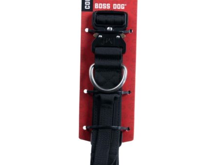 Boss Dog Tactical Adjustable Dog Collar Black, 1ea Medium, 15-18 in Discount