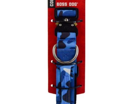 Boss Dog Tactical Adjustable Dog Collar Blue Camo, 1ea Large, 17-22 in For Discount