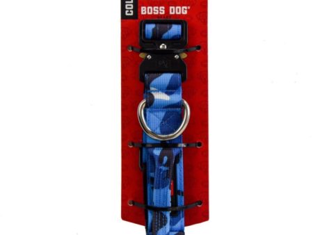 Boss Dog Tactical Adjustable Dog Collar Blue Camo, 1ea Small, 13-16 in Online