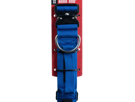 Boss Dog Tactical Adjustable Dog Collar Blue, 1ea Large, 17-22 in Supply