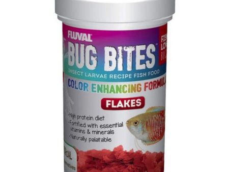 Fluval Bug Bites Insect Larvae Color Enhancing Fish Flake 1.59 oz by Fluval For Sale