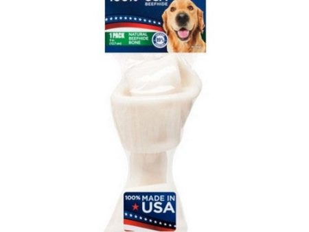 100% Made In Usa Beefhide Bone W Header Card 5 Inches, Natural by Pet Factory Discount