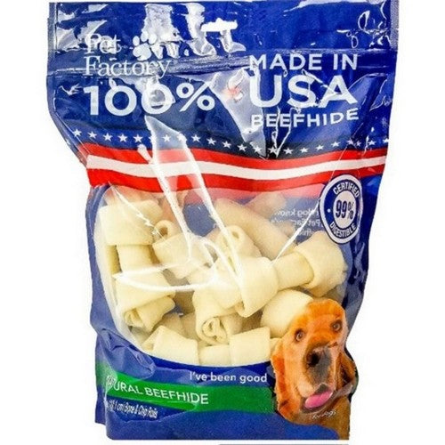 100% Made In Usa Beefhide Bones & Rolls 4 IN-25 Pack,Natural by Pet Factory For Cheap