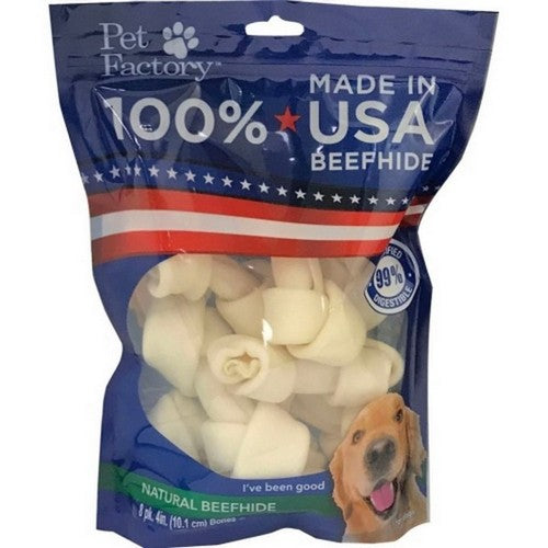 100% Made In Usa Beefhide Bones 4 IN-8 Pack,Natural by Pet Factory Online Sale